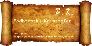 Podhorszky Krisztofer névjegykártya