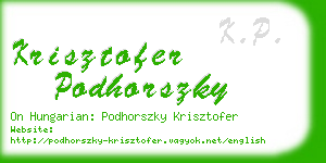 krisztofer podhorszky business card